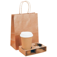 Impression personnalisée ajustable 1 2 3 4 Gobelet en papier de transport pour boisson chaude artisanale Porte-gobelet en papier kraft Café Thé Jus de fruit pour porte-gobelet