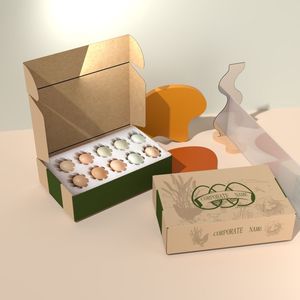 Individuell Bedruckte Eierkartons Braune Wellpappe Verpackungsbox für Eier Landwirtschaftliche Papierbox Mit Schaumstoffeinlage - Product Image 2