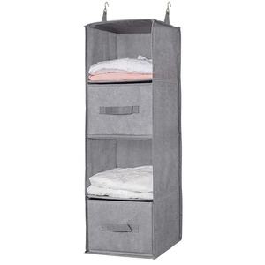Hanging Closet Organizers and <b>Clothes</b> <b>Storage</b> Bags Collapsible Shelves for Camp Hanging Organizer for Shoes Toys - Product Image 3