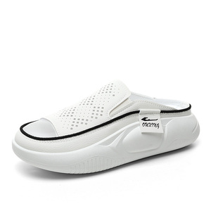 Q221 جديد مكيف شبه مقطورة أزياء النساء مجوفة شبشب السمك السميك نعل أحذية عادية أحذية النساء - Product Image 6