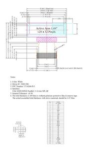 Дисплей topwin oled диагональю 1,04 дюйма, 30 контактов, 128x32 пикселей - Product Image 5