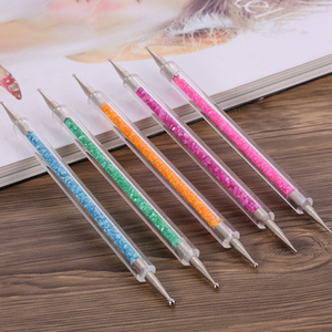 5Pcs Double Head Metal Nail <b>Art</b> Dotting Tool Set <b>Sequin</b> Handle Flower Design Pens for Manicure - Product Image 6
