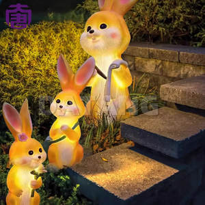 Outdoor <b>Solar</b> Led Simulation Five Laughing Rabbit Lamp For Garden Courtyard Ornament Landscape <b>Decorative</b> For Ramadan Holidays - Product Image 2