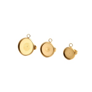 Base ronde en acier inoxydable pour clous d'oreilles - Composants de boucles d'oreilles <span class=keywords><strong>à</strong></span> tige plate - Composants de bijoux DIY pour clous d'oreilles - Product Image 5