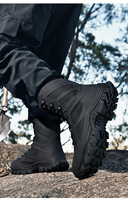 Bottes tactiques imperméables et respirantes pour hommes, bottes tactiques mi-mollet, bottes de travail et d'entraînement