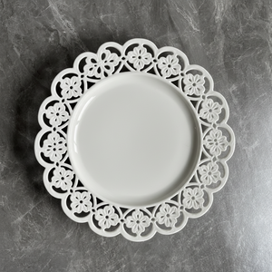 <span class=keywords><strong>Assiette</strong></span> <span class=keywords><strong>creuse</strong></span> moderne en céramique gaufrée Restaurant usage domestique fabricant de vaisselle occidentale vente directe pour dessert gâteau aux fruits - Product Image 2