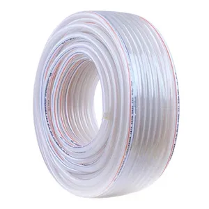 PVC 1-1/4" ID x 1-5/8" OD Braided Clear Flexible PVC Tubing Soft Reinforced Vinyl Hose for Water Discharge Oil Transfer