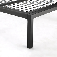 Cadre de lit en fer durable avec lattes en maille d'acier, plateforme de lit en métal antidérapante, base de lit multi-tailles simple et double pour dortoir scolaire