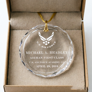 Adorno de Cristal Transparente Grabado Personalizado con el Servicio <span class=keywords><strong>Militar</strong></span>, Regalo Conmemorativo <span class=keywords><strong>para</strong></span> Miembros del Servicio - Product Image 3