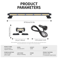 Barra de Luces de Advertencia LED COB de Aluminio de 32 Pulgadas, 12-24V, Montaje Magnético para Camiones, Remolques, Vehículos de Construcción y Utilitarios