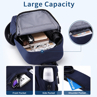 Sac à dos bandoulière personnalisé résistant à l'eau avec poche pour cartes et porte-bouteille