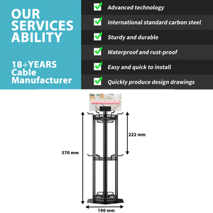 ชั้นวางแสดงที่คั่นหนังสือลวดทำจากโลหะสำหรับเคาน์เตอร์<span class=keywords><strong>2</strong></span>ชั้นวางหนังสือพร้อมตะขอ6ตัว - Product Image 4