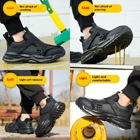 Chaussures de sécurité légères en cuir microfibre pour hommes chaussures de sport de travail d'automne chaussures de protection anti-crevaison à bout en acier