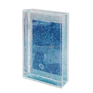 Colorful Glitter Water Filled 2.1x3.4 Mini Sparkle Acrylic Photo Frame For Sale