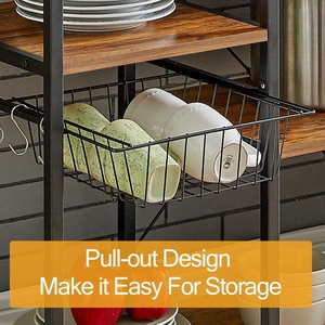 Soporte portátil <span class=keywords><strong>de</strong></span> Metal para microondas, estante <span class=keywords><strong>de</strong></span> especias <span class=keywords><strong>con</strong></span> <span class=keywords><strong>ruedas</strong></span>, carrito <span class=keywords><strong>de</strong></span> <span class=keywords><strong>cocina</strong></span> <span class=keywords><strong>con</strong></span> cesta - Product Image 3