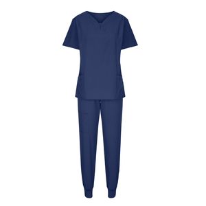 HANZIMAN Nurse Uniform Set V-Neck Top And Pants Breathable Split Set For Women Adult Pet Hospital Scrubs - Product Image 4