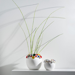Vase à fleurs coloré peint à la main, design pomme, artisanat en céramique, ornement de luxe, accessoires d'art uniques pour la maison - Product Image 3
