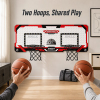 Jouet de basket-ball pliable en plastique pour enfants avec double panier et lumières pour jeux en extérieur, à partir de 5 ans, fabriqué en Chine