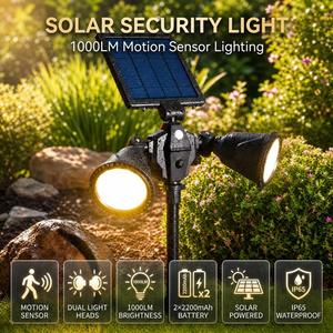 Lampes solaires de jardin paysager pour la maison, projecteur LED de jardin à piquet, extérieur, étanche IP65 - Product Image 1