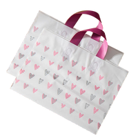 Pochette en plastique rouge rose personnalisée avec logo imprimé, résistante à l'humidité, pour vêtements, cosmétiques, supermarché