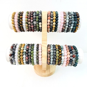 निर्माता प्रत्यक्ष हस्तनिर्मित प्राकृतिक उपचार पत्थर मिश्रित सामग्री महिलाओं और पुरुषों के लिए 8 मिमी बेड्स कंगन - Product Image 2