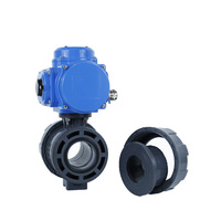 Válvula de bola eléctrica de doble unión de UPVC de 1 pulgada (DN25) y 2 pulgadas (DN50) con conexión RS485 Modbus para piscina, compatible con sistemas de soldadura por adhesivo o por disolvente, 24V CC/220V CA