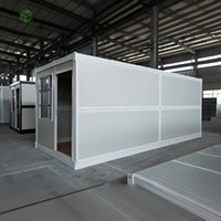 Casa Contenedor Plegable Prefabricada de Instalación Rápida, Dormitorio Temporal Móvil, Moderna, Blanca, de 20 pies