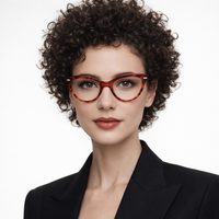 A9012 Lunettes de vue rétro œil de chat en acétate, montures optiques personnalisables avec logo pour femmes