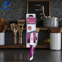 Couteau d'office en acier inoxydable de 3,5 pouces avec revêtement floral antiadhésif, écologique et sûr pour les aliments, avec manche antidérapant pour la cuisine domestique