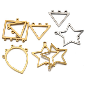 Roestvrijstalen Holle Driehoek Connector Frame Hanger Met Lussen Sieraden Mallen En Oorbellen Maken Ambachtelijke Randen Voor Hars - Product Image 1