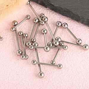 Vente en gros de bijoux de <span class=keywords><strong>piercing</strong></span> personnalisés en titane G23, à filetage externe, à double tête, pour mamelons, barres, barbells, sourcils, langue - Product Image 3