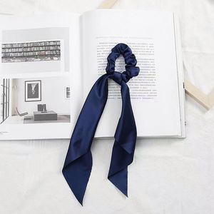 Coleteros de Pelo de Seda Satinada Portátiles de Nuevo Estilo, Lazos de Pelo Vintage de Color Puro con Lazo Largo para Mujer - Product Image 5