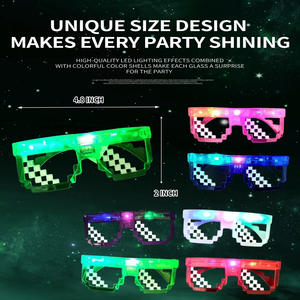 Lunettes à mosaïque de pixels LED personnalisées, lunettes à <span class=keywords><strong>obturateur</strong></span> lumineuses, Deal With It, rave, bar, boîte de nuit, cadeaux de fête, jouet lumineux, cadeau pour enfants et adultes - Product Image 3