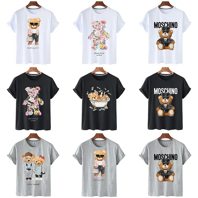Fashion Designer Custom Screen Printing Women Graphic Printed T Shirts For Ladies Camiseta De Mujer Funny Animal Ladies T-Shirts
