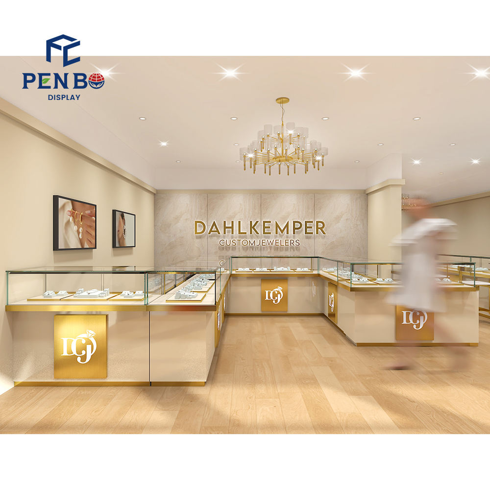 Modern-luxury-jewellery-shop-furniture Jewellery Store Layout Design  Jewelry Counter Gold Jewellery Showroom Interior Design - Main Image