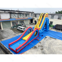 Ticari Dev Şişme Su Kaydırağı Ağır Hizmet Tipi PVC Şişme Kaydıraklı Havuz, Eğlence Parkı Açık Hava Partisi Su Sporları Etkinliği için