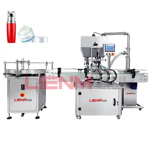 LIENM Automatic double head pneumatic liquid paste filling machine cosmetic feeding machine bottle unscrambler