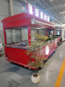 รถเข็นขายเครื่องดื่มชา sữa ขนม และไอศกรีม ขับเคลื่อนด้วยไฟฟ้า พร้อมโครงสร้างสแตนเลสและชั้นวาง 6 ชั้น - Product Image 3