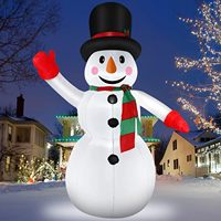 TSINYE Pupazzo di Neve Gonfiabile con LED Interni, Cappello a Cilindro e Sciarpa a Righe, Auto-Gonfiabile, Facile da Montare, Decorazione Invernale Natalizia per Giardino e Prato