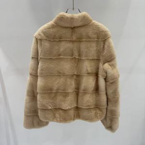 Date Canade Pastel <span class=keywords><strong>Beige</strong></span> Importé Fourrure De Vison Style <span class=keywords><strong>Court</strong></span> Horizontal Fourrure De Vison Manteau Femmes - Product Image 5