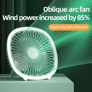 Mini <strong>Fan</strong> <strong>Desk</strong> Table <strong>Led</strong> Small Electric <strong>Fan</strong> <strong>Usb</strong> Rechargeable Summer Portable 3 Speed Mechanical Night Light Air Cooling <strong>Fan</strong> RUMEI - Product Image 2