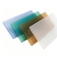 Plaque de polycarbonate alvéolaire gaufrée de qualité supérieure, double paroi, pour abri de voiture, résistante au soleil