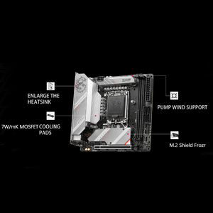 MSI MPG B760I EDGE WIFI Mini-<span class=keywords><strong>ITX</strong></span> Desktop Placa-Mãe <span class=keywords><strong>DDR4</strong></span> SATA 6G Wi-Fi 6E 2.5Gbps LAN Intel H610 Chipset <span class=keywords><strong>DDR4</strong></span> RAM - Product Image 4