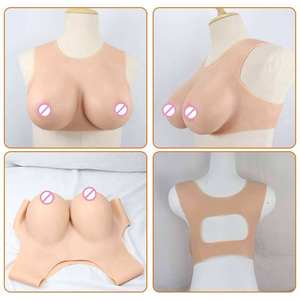 Prothèse mammaire en silicone B-I Cup, faux seins volumineux, forme de poitrine, col bas, prothèse mammaire pour cosplay, travestissement - Product Image 2