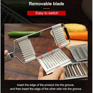 4 in1 <b>Vegetable</b> Slicer Stainless Steel <b>Shredder</b> Cutter Multi-Purpose <b>Vegetable</b> Slicer Cuts Set Manual Fruit Carrot Potato Grater - Product Image 3