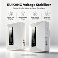 Stabilisateur de tension monophasé mural 220V AC avec affichage LED, boîtier en aluminium multi-spécifications, résistant à la chaleur et à l'humidité, certifié CE