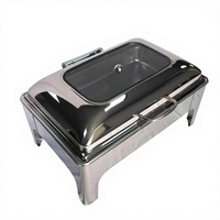 Réchaud électrique en acier inoxydable argenté 9L, réchaud à buffet, brûleur, restauration, élégant, commercial, restaurant, hôtel, OEM ODM