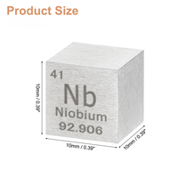 Cube de Niobium Haute Densité, Modèle de Tableau Périodique des Éléments, Objet de Collection Métallique Moderne et Traditionnel pour le Feng Shui