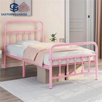 Lit simple en métal pour usage domestique ou en dortoir, lit double king size robuste pour adultes