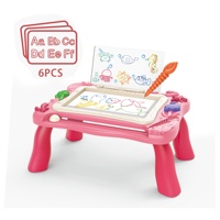 Tableau d'écriture magnétique effaçable sur le thème de l'océan 2 en 1 avec blocs de construction, jeu de table, jouet éducatif STEM pour enfants